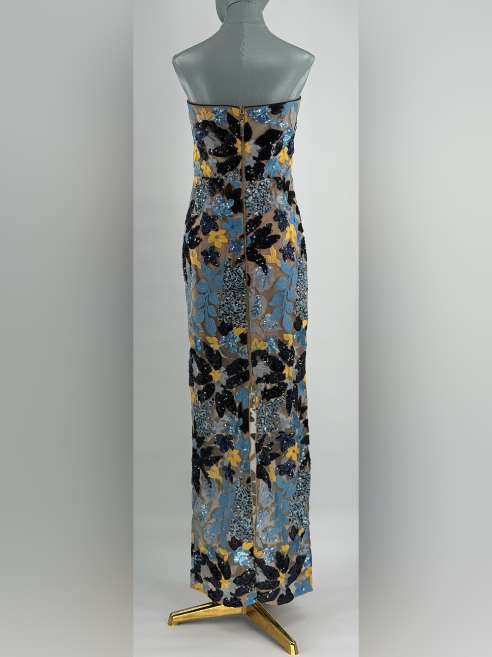 🆕 BRONX & BANCO 🧿 NWOT Dahlia Sequin Maxi Dress, Blue Yellow Multi- Sz XL US10 - Picture 9 of 15